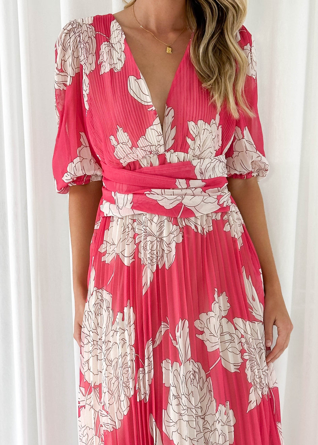 Sandy™ | Midi Dress - Pink Floral