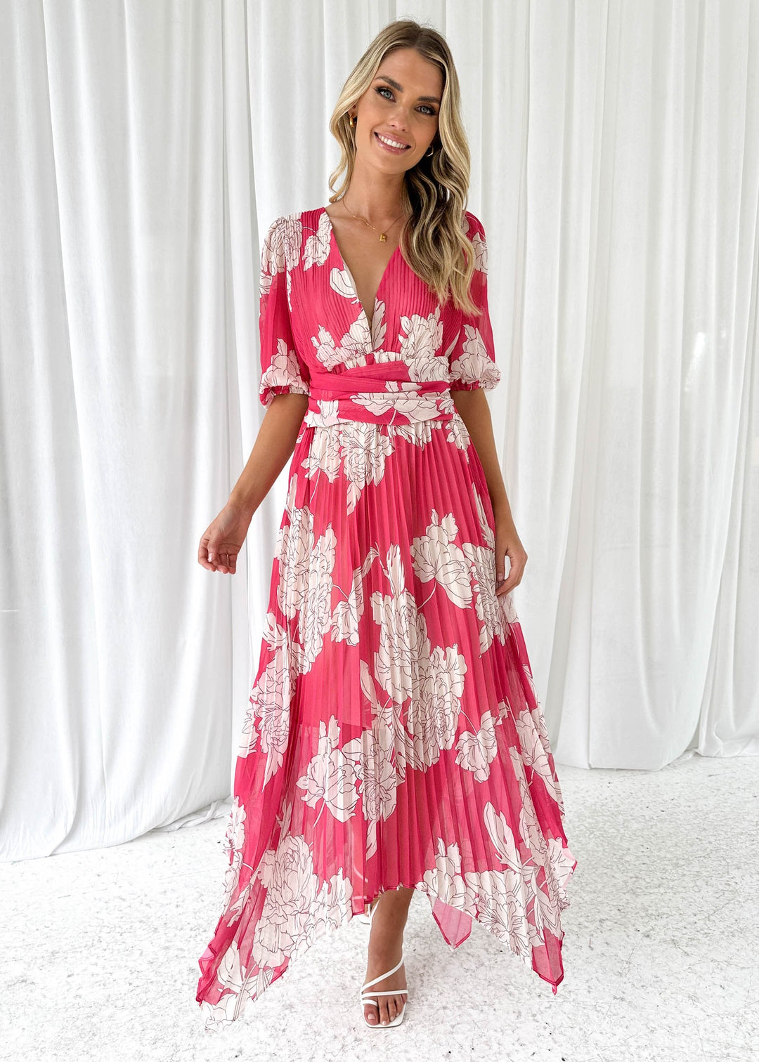 Sandy™ | Midi Dress - Pink Floral