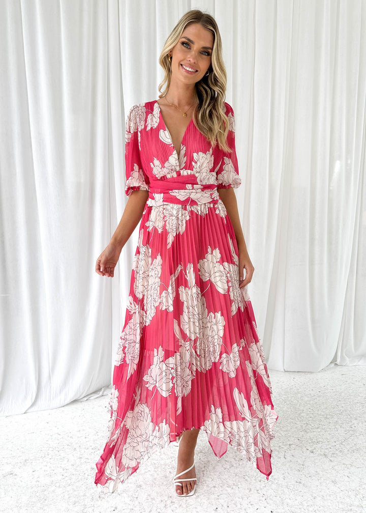 Sandy™ | Midi Dress - Pink Floral