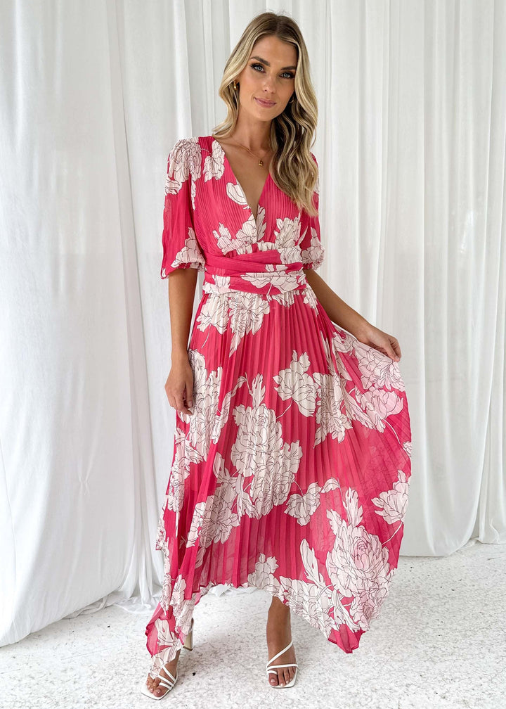 Sandy™ | Midi Dress - Pink Floral
