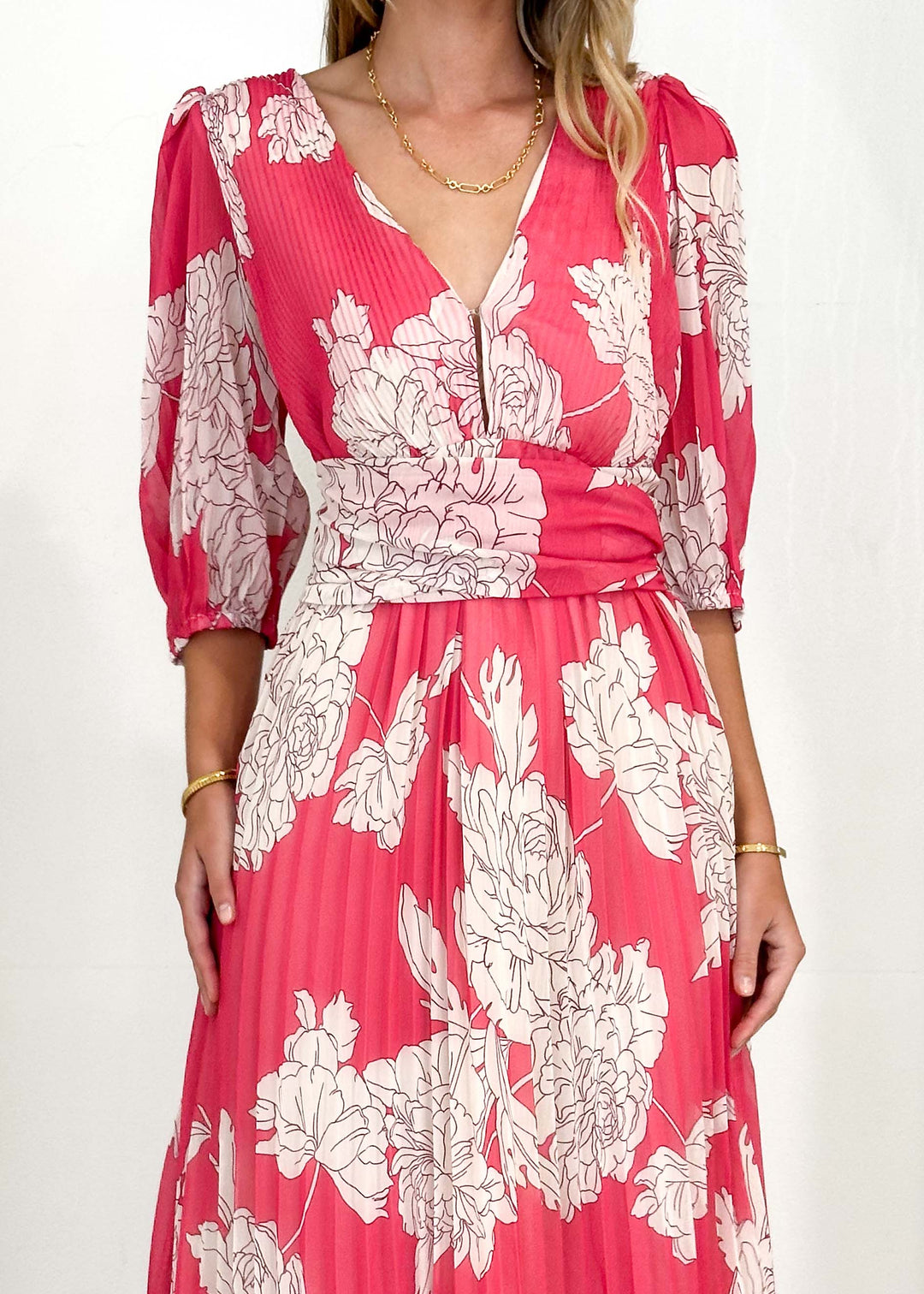 Sandy™ | Midi Dress - Pink Floral