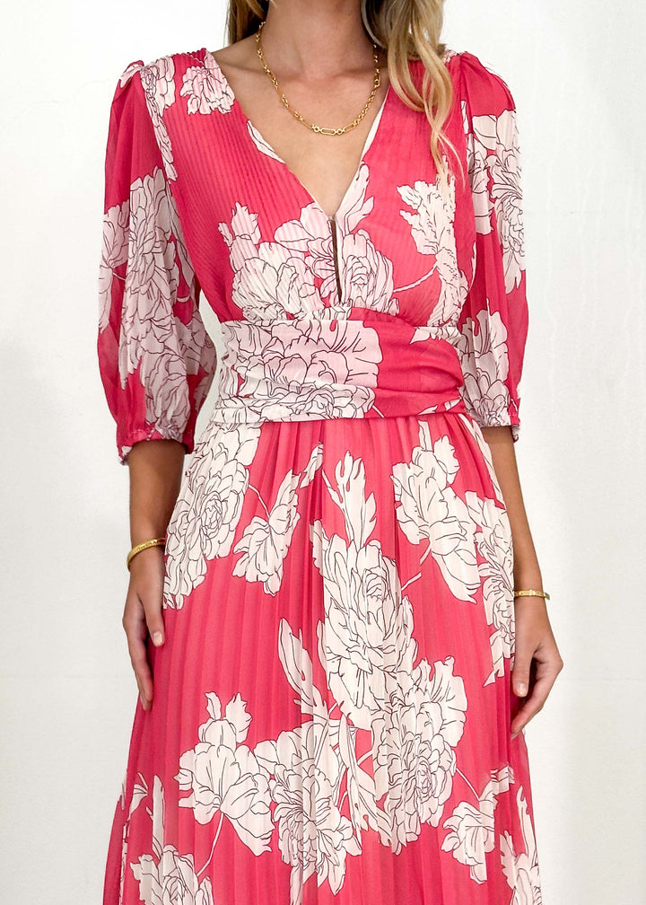Sandy™ | Midi Dress - Pink Floral