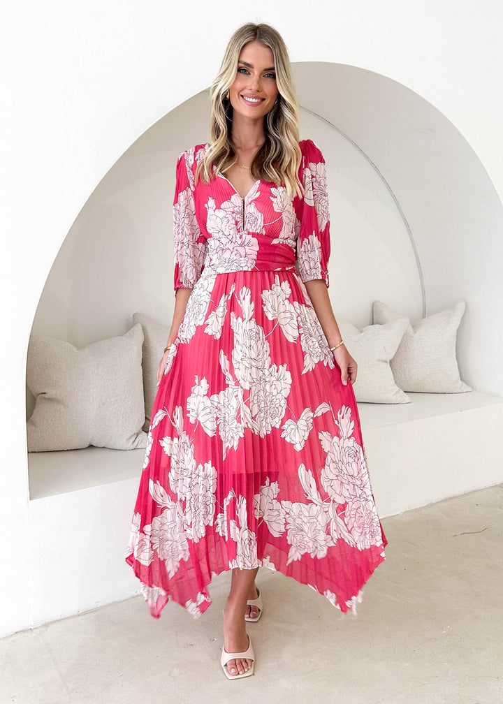 Sandy™ | Midi Dress - Pink Floral