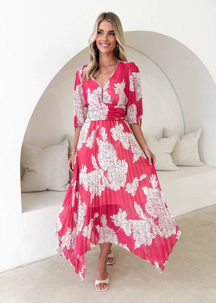 Sandy™ | Midi Dress - Pink Floral