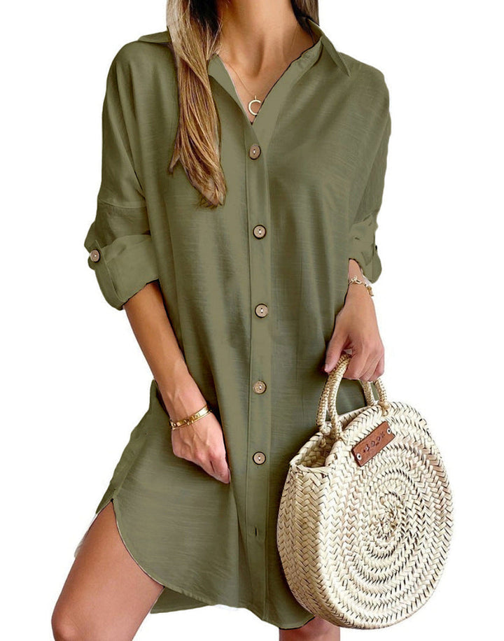 Cassy ™ |- Button-Up Shirt Dress