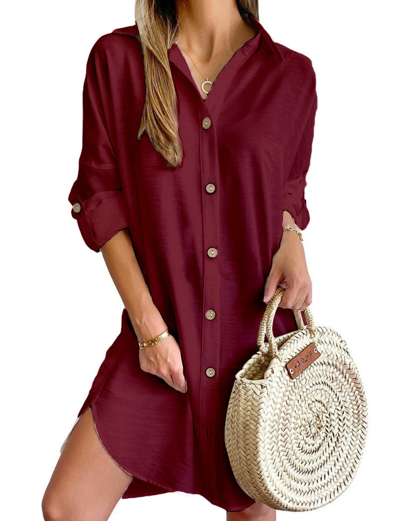 Cassy ™ |- Button-Up Shirt Dress