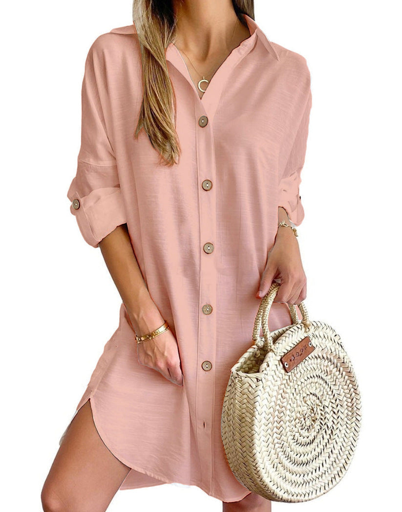 Cassy ™ |- Button-Up Shirt Dress