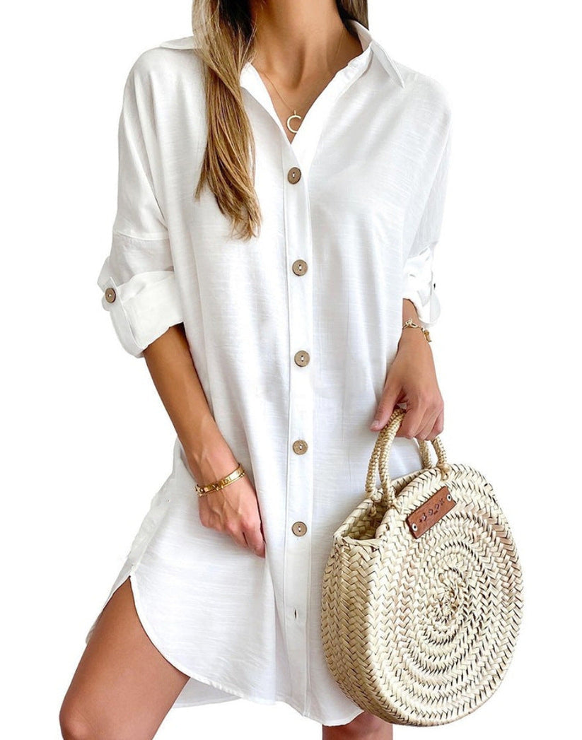 Cassy ™ |- Button-Up Shirt Dress