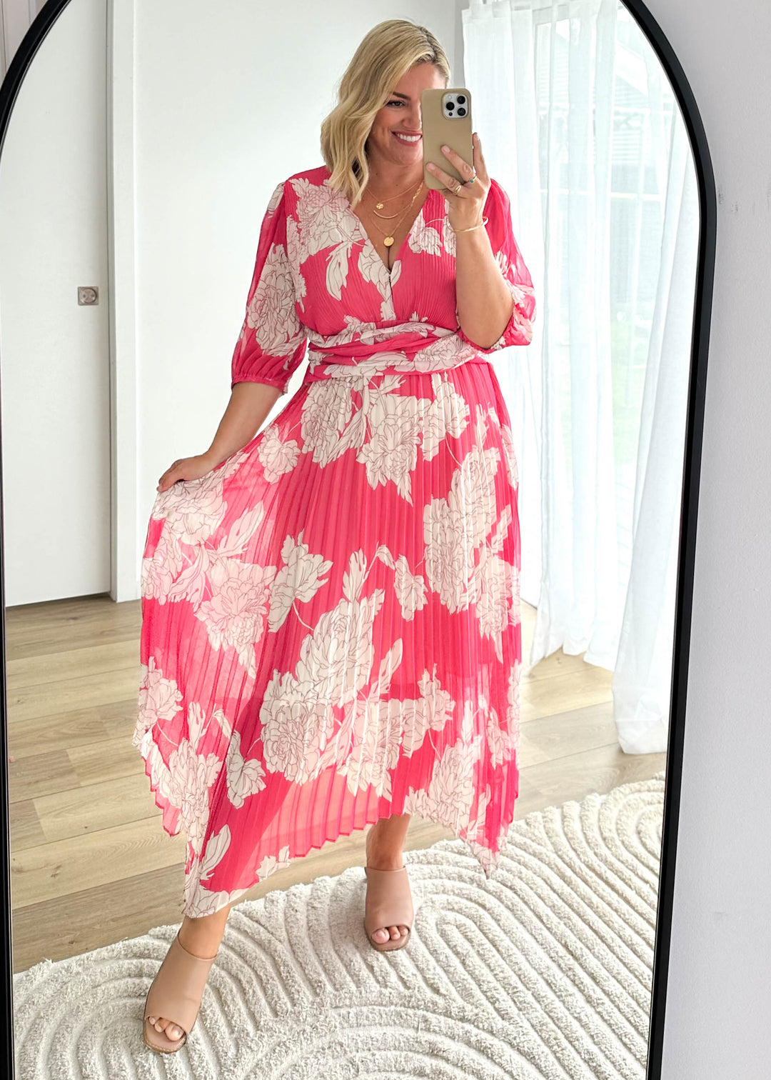 Sandy™ | Midi Dress - Pink Floral