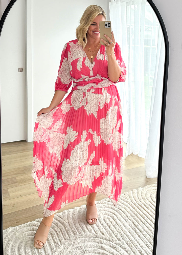 Sandy™ | Midi Dress - Pink Floral