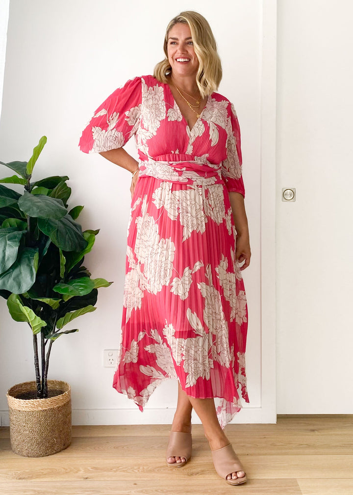 Sandy™ | Midi Dress - Pink Floral