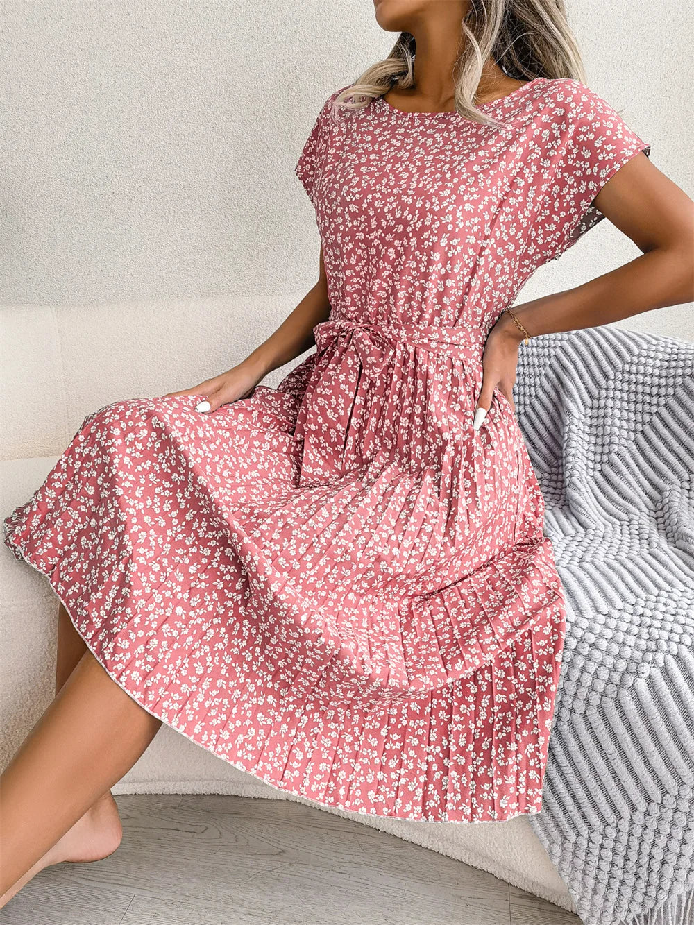 Amabel™ | Chic Floral A-Line Dress for Women