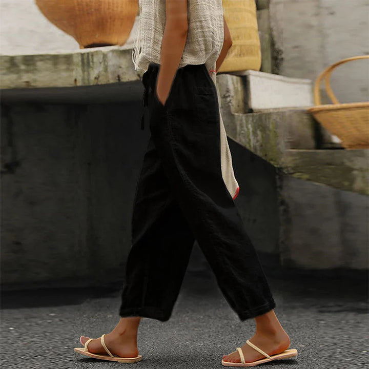 Jessica | Women's Cotton-Linen Drawstring Trousers
