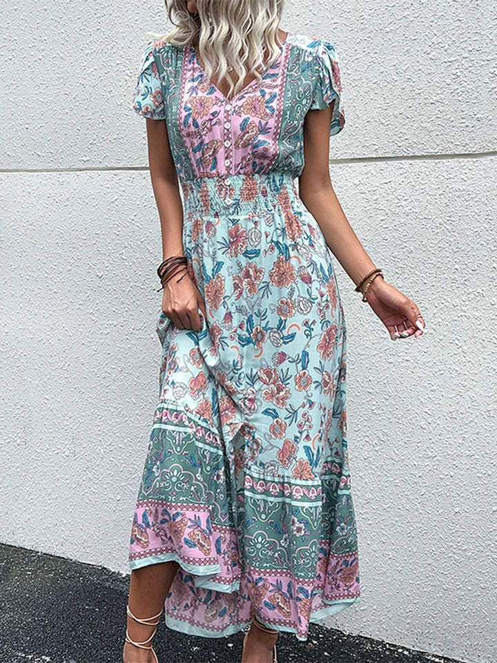 Nora™ | Boho Floral Midi Dress