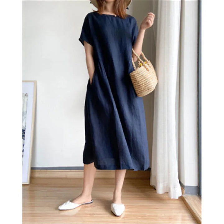Isabella™ | Cotton Linen Midi Dress