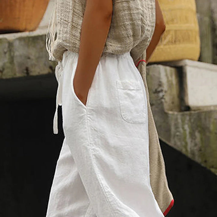 Jessica | Women's Cotton-Linen Drawstring Trousers
