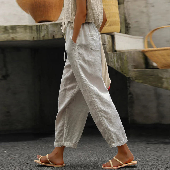 Jessica | Women's Cotton-Linen Drawstring Trousers