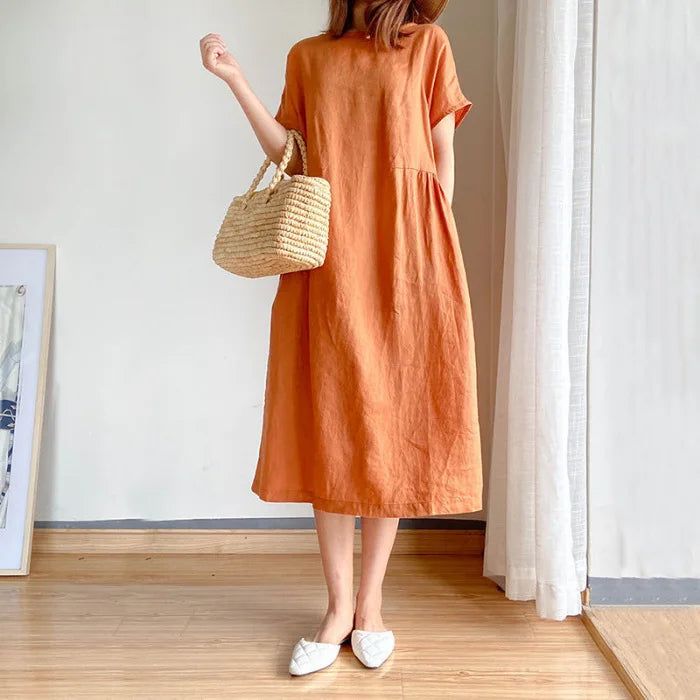 Isabella™ | Cotton Linen Midi Dress