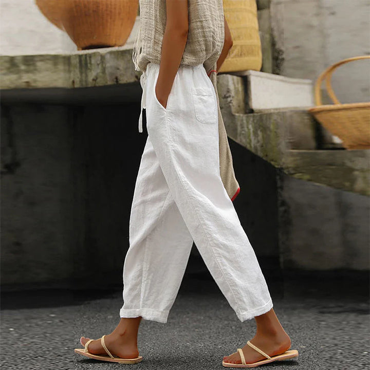Jessica | Women's Cotton-Linen Drawstring Trousers