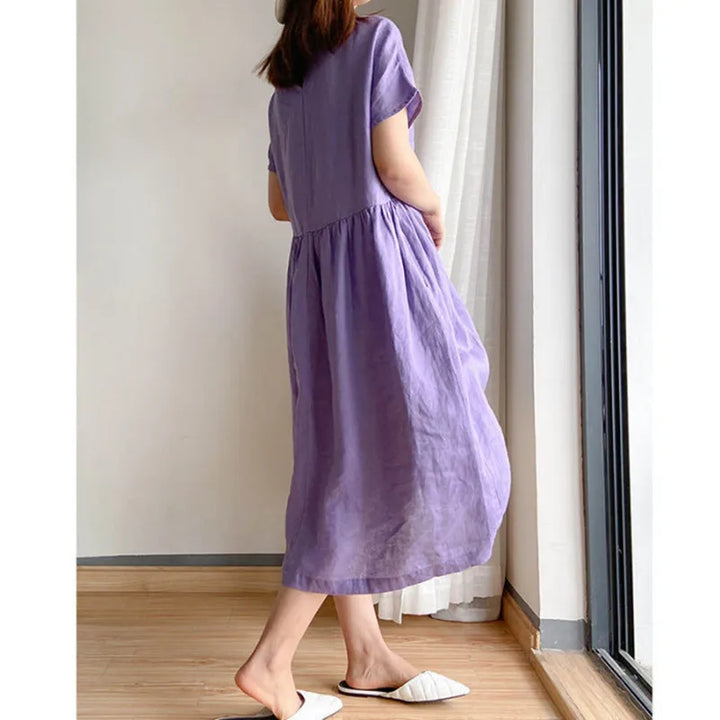 Isabella™ | Cotton Linen Midi Dress