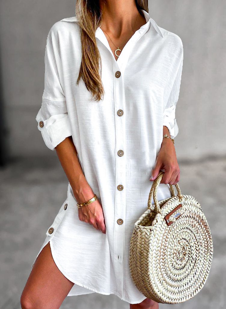 Cassy ™ |- Button-Up Shirt Dress