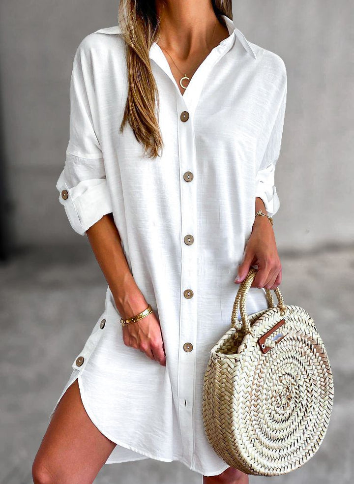 Cassy ™ |- Button-Up Shirt Dress