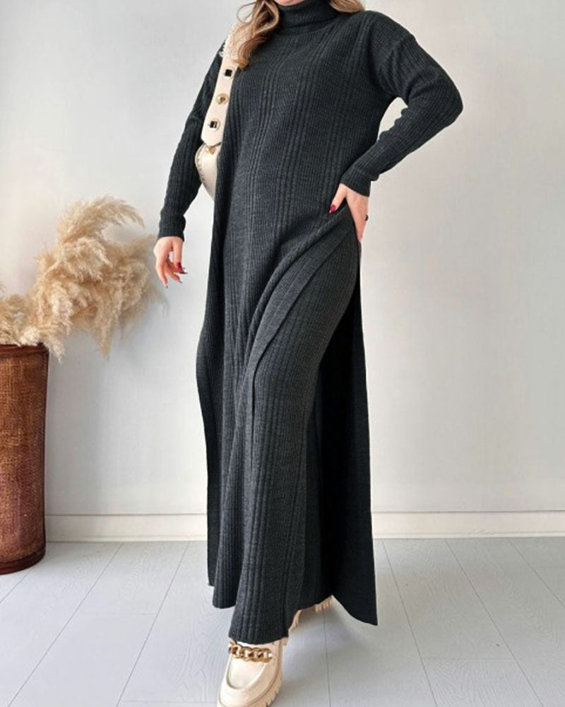 Lizzy™ | Chic extended length slit knitted two-piece set