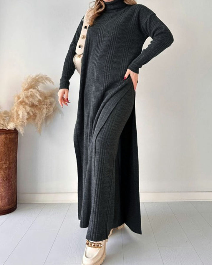 Lizzy™ | Chic extended length slit knitted two-piece set