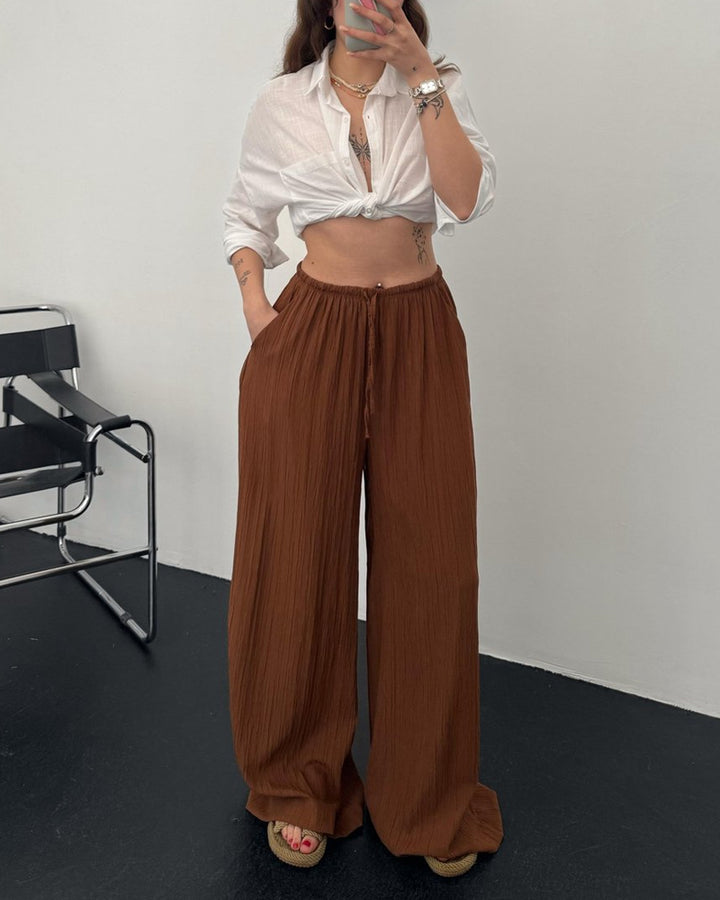 Erine™ | Casual Seersucker Elastic Waist Pants
