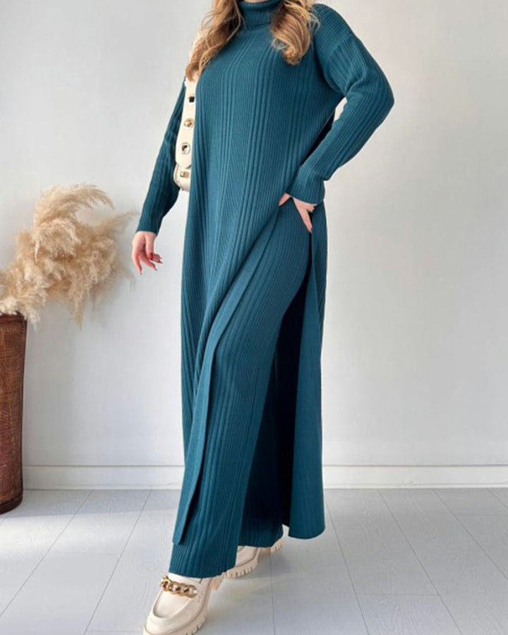 Lizzy™ | Chic extended length slit knitted two-piece set