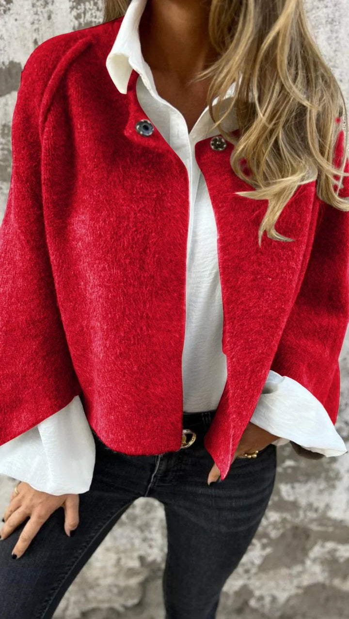 Celestin™ | Wool Coat with Round Neckline and Long Sleeves