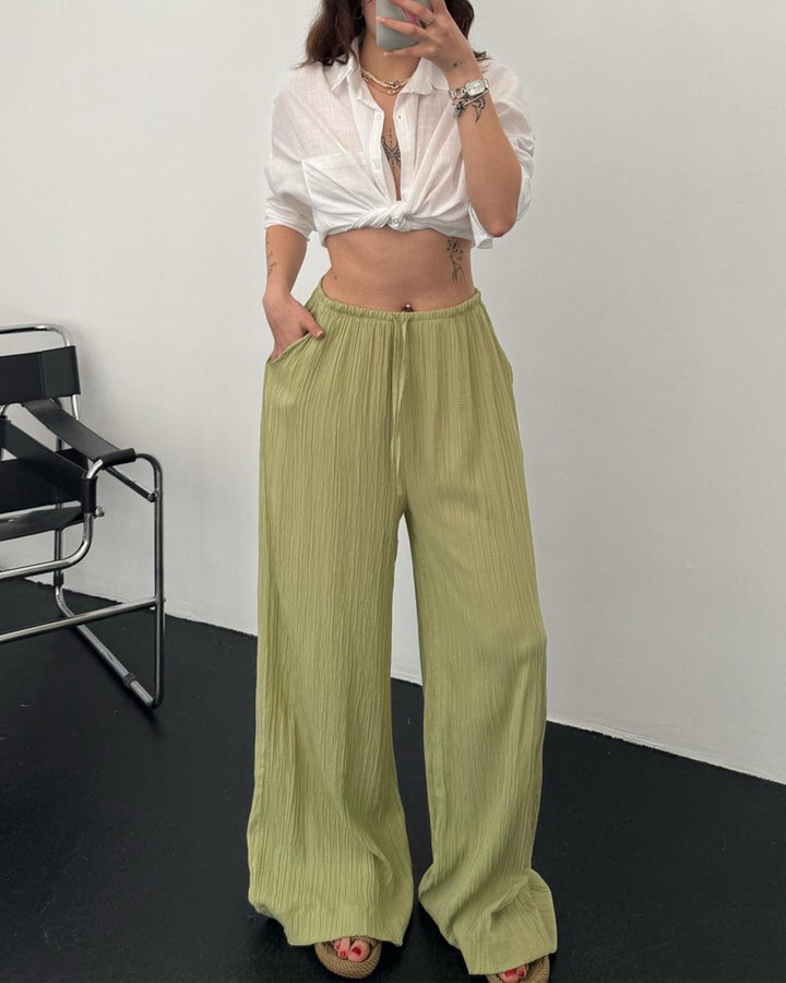 Erine™ | Casual Seersucker Elastic Waist Pants