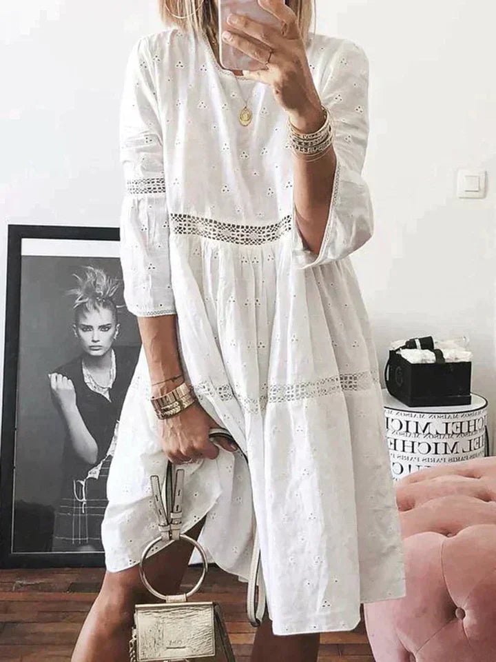 Elena™l Embroidered Dress with Tummy Coverage