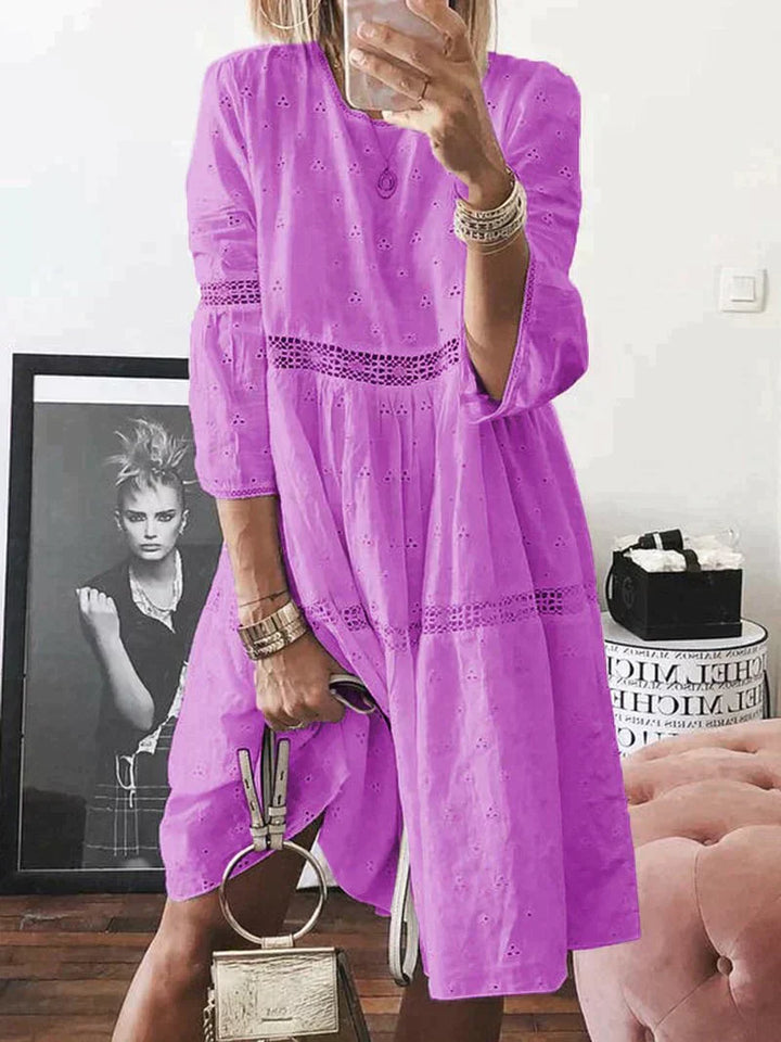 Elena™l Embroidered Dress with Tummy Coverage