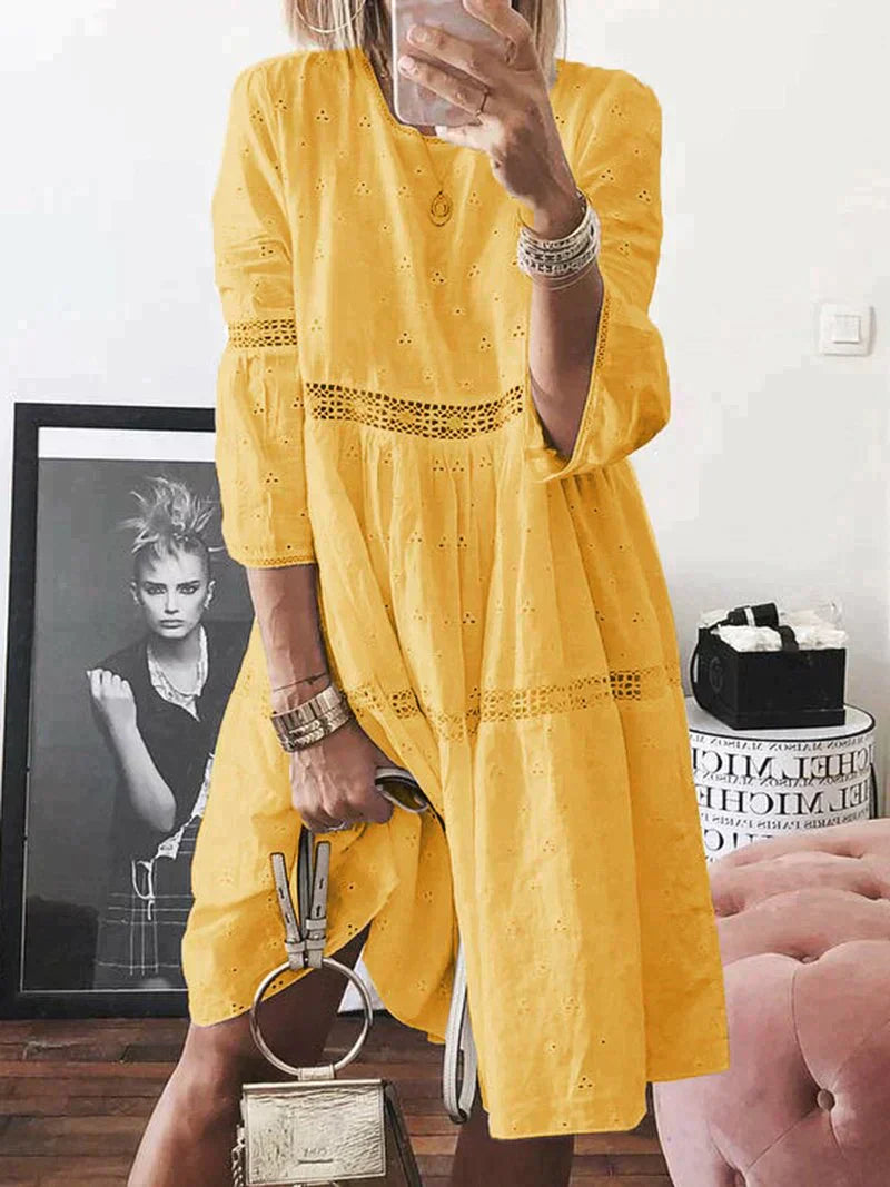 Elena™l Embroidered Dress with Tummy Coverage