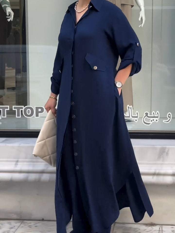 Milla™ - Casual Long Dress with Pants Set