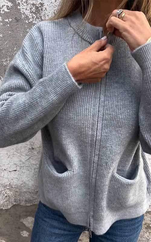 Marcia™|  - Cozy zip-up cardigan